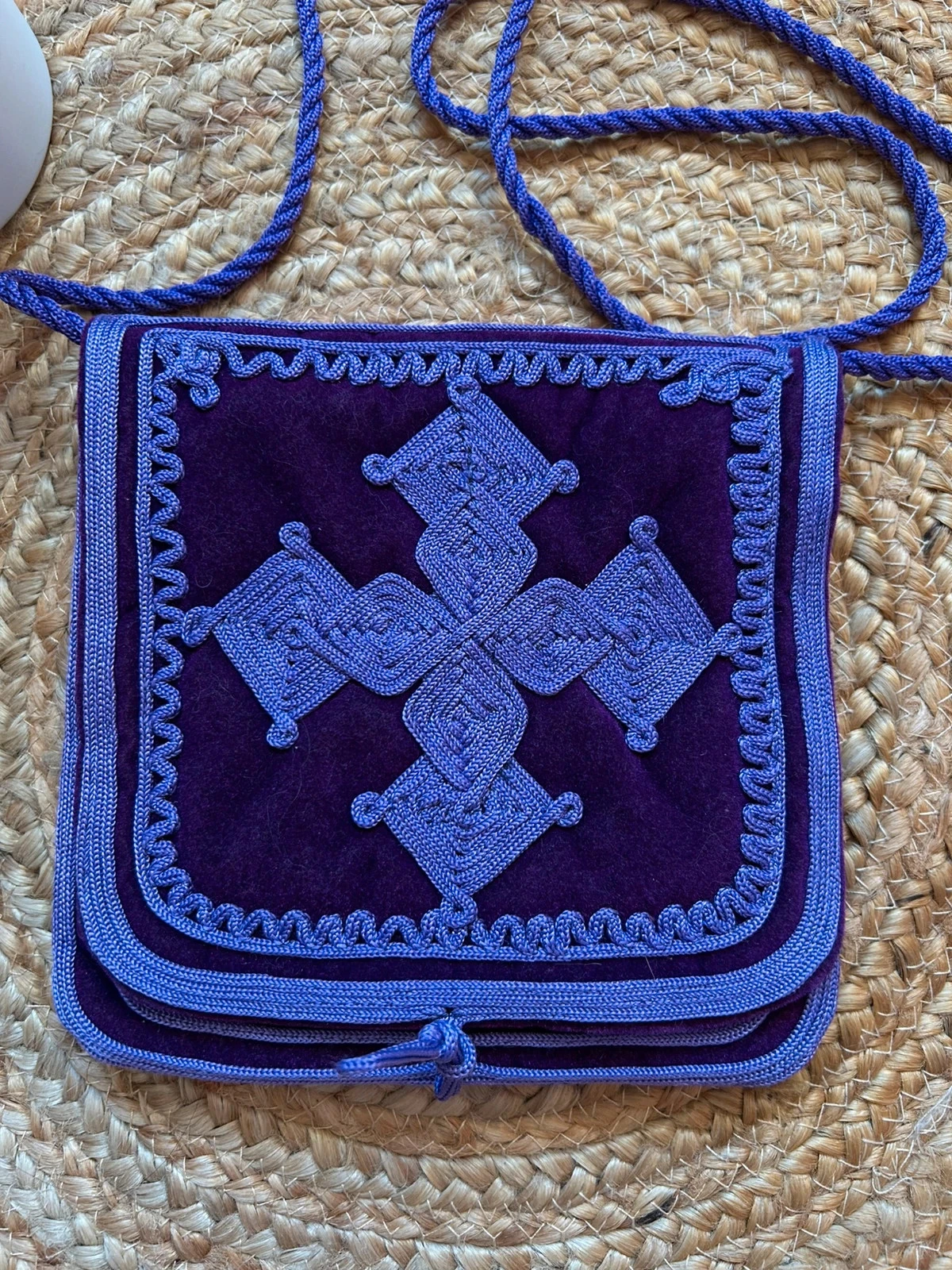 💜🪻Pochette velours violet bohème Vintage ethnique berbere Oriental velvet boho crossbody bag🪻💜 – photo 3